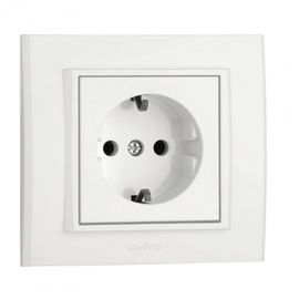 Розетка OVIVO BDY Mina 401-XX0300-217, с заземлением, внутренняя, белая, 1/12/120