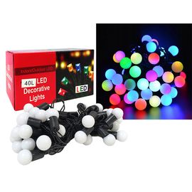 Огни новогодние Шарики 40LED разных цветов, 6 м