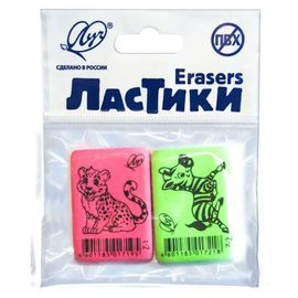 Набор ластиков ЛУЧ Zoo, 35х25х8 мм, 2 шт