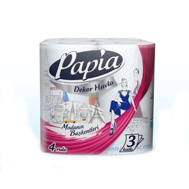 Prosoape de hartie PAPIA Fashion Decor, 3 straturi, 4 buc