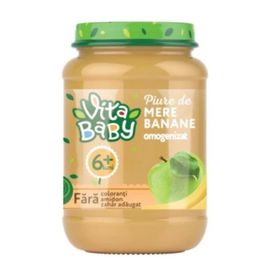 Pireu VITA Baby, mere si banane, fara zahar, 6+luni, 180g