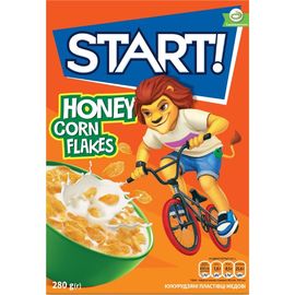 Хлопья START, кукурузные, глазированные, с медом, 280г