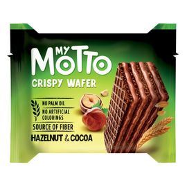 Вафли MY MOTTO Hazelnut & Cocoa, какао и орехи, 34 г