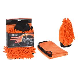 Set pentru spalarea auto: manusa, laveta microfibra, 60 X 48 cm
