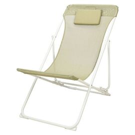 Scaun-sezlong pliabil, cu perna, bej-verzui, 85 х 55 х 87 cm