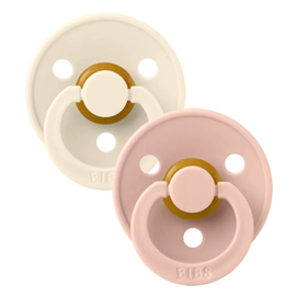 Набор пустышек BIBS Colour Ivory / Blush, круглые, латексные, 18-36 мес, 2 шт