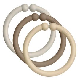 Набор колец BIBS, Sand/Dark Oak/Vanilla, многофункциональных, 12 шт
