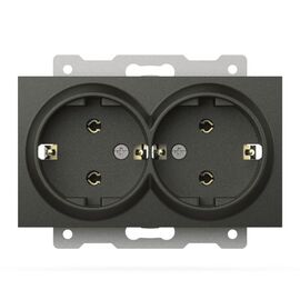 Розетка двойная EL-BI ZENA 609-011100-907 с заземлением, внутренняя, дымчатая, 1/12/72