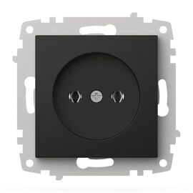 Розетка одинарная EL-BI ZENA 609-014800-215 без заземления, внутренняя, чёрная, 1/12/120