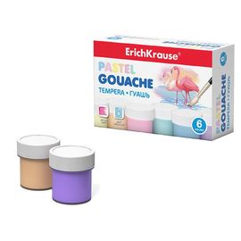 Гуашь ERICHKRAUSE Pastel, 6 цветов, 20 мл