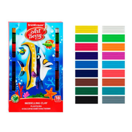 Plastilina ERICHKRAUSE ArtBerry, cu aloe vera, 18 culori + modelator