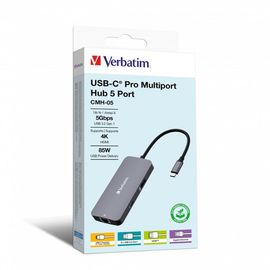 Multi adapter VERBATIM 5-in-1 USB-C Pro Multi Hub