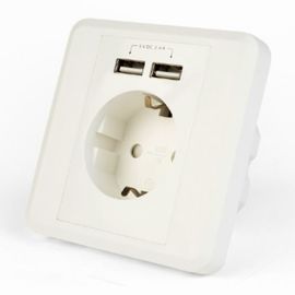 Розетка GEMBIRD AC, 2 USB зарядки