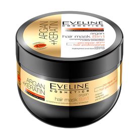 Маска для волос EVELINE, Argan+Keratin, 8в1, для окрашенных волос, 500г