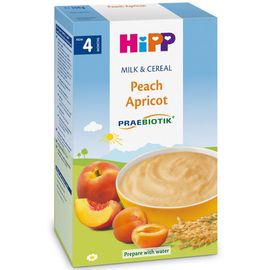 Orez оrganic si terci de lapte de porumb HIPP, Piersica si caisa, de la 4 luni, 250 g