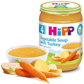 Piure HiPP Supa de legume cu carne de curcan, de la 4 luni, 190 g