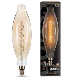 Лампочка GAUSS Filament VINTAGE BT120 Flexible LED 8W, E27, 2400K, 620lm, IP20, 120x420 мм, Amber, 1, 6