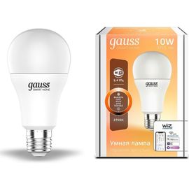 Лампочка LED GAUSS SH A60, 10W, E27, 2700-6500K, 1055lm, Dimm, IP20, 1, 10, 40