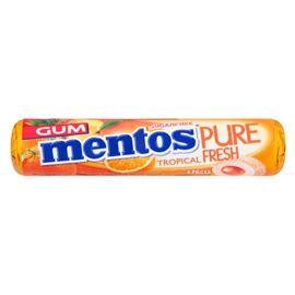 Жевательная резинка Mentos Roll, Тропический микс, 15.5 г