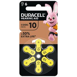 Baterii DURACELL pentru aparat auditiv 10/PR70, 6 buc