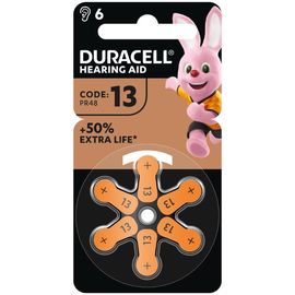Baterii DURACELL pentru aparat auditiv 13/PR48, 6 buc