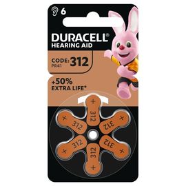 Baterii DURACELL pentru aparat auditiv 312/PR41, 6 buc
