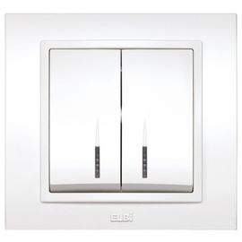 Выключатель EL-BI ZENA 500-015600-203 с LED ST, белый, 1/10/60