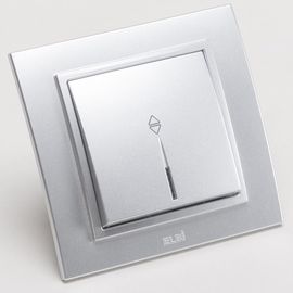 Выключатель EL-BI ZENA 609-011000-210 с LED ST, серебряный, 1/12/120