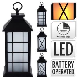 Фонарь подвесной 19LED Пламя камина, 14 х 14 х 28 см, черный