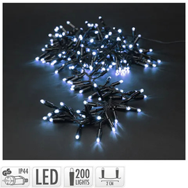 Огни новогодние "Густые" 200 LED, белый, без блока, 4 м