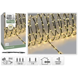 Огни новогодние "Нить soft" 400 LED, тепло-белый, 8 режимов, 12 м, in/out