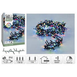 Огни новогодние "Ветка" 560 LED, разноцвет, 8 режимов+таймер, 11м