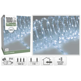 Огни новогодние "Нить soft" 1000 LED, белый, 8 режимов, 30 м