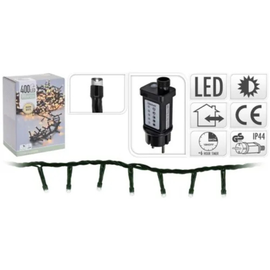 Огни новогодние "Нить" 400 LED, тепло-бел, таймер, 8 м