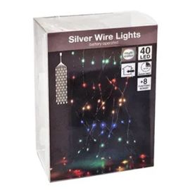 Огни новогодние "Каскад" 40 micro LED разноцветные, 2 м, 3XAA, 8 режимов