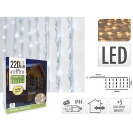 Огни новогодние "Водопад" 220LED теплый-белый, 11 струй, 2м х 1м, 5 режимов