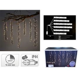 Огни новогодние "Каскад" 480LED тепло-белый 60/80/100/100/80/60, 8 режимов+таймер