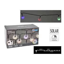 Огни новогодние "Шар", 30LED, на солнечной батарее, с зарядной панелью, разноцветные, 4.5м