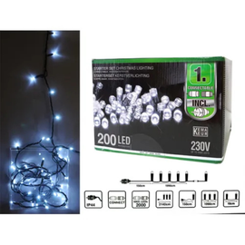 Огни новогодние "Нить" 200LED белый цвет, in/out