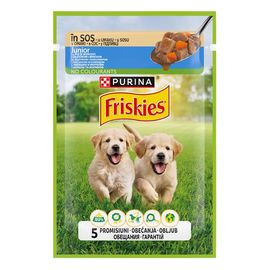 Hrana umeda FRISKIES Junior pentru pui de caine, pui, morcov, 85 g
