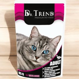 Влажный корм DR.TREND, для взрослых кошек, с уткой, 85 г