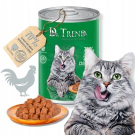 Влажный корм DR.TREND, для взрослых кошек, с курицей в соусе, 400 г