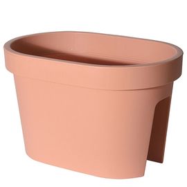 Вазон для цветов, с выемкой на перила, коричневый, 40x27x25см