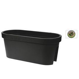 Вазон для цветов, с выемкой на перила, 60x26x25см