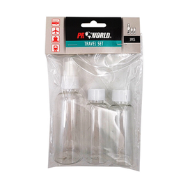 Set recipiente pentru bagajele de mana PROWORLD, 3 buc: 1 buc * 80 ml, 2 buc * 40 ml