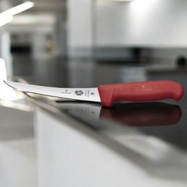 Нож VICTORINOX Fibrox, boning, 12cm, strainght, flexible, red, 5.6611.12