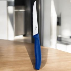 Нож VICTORINOX Swiss Classic, steak, 11cm, wavy, blue, 6.7232.20