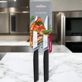 Набор ножей VICTORINOX Swiss Classic, steak & pizza, 2pcs, wavy, black, 12см, 6.7933.12B