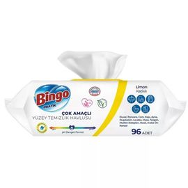 Универсальные чистящие влажные салфетки BINGO Lemon, 96 шт