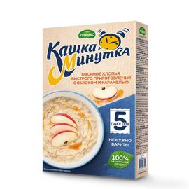 Овсяные хлопья КАШКА-МИНУТКА с яблоками и карамелью, 185 г